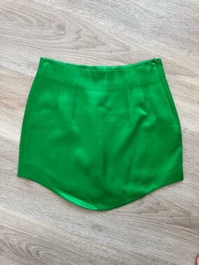 Zara Emerald Satin Mini Skirt